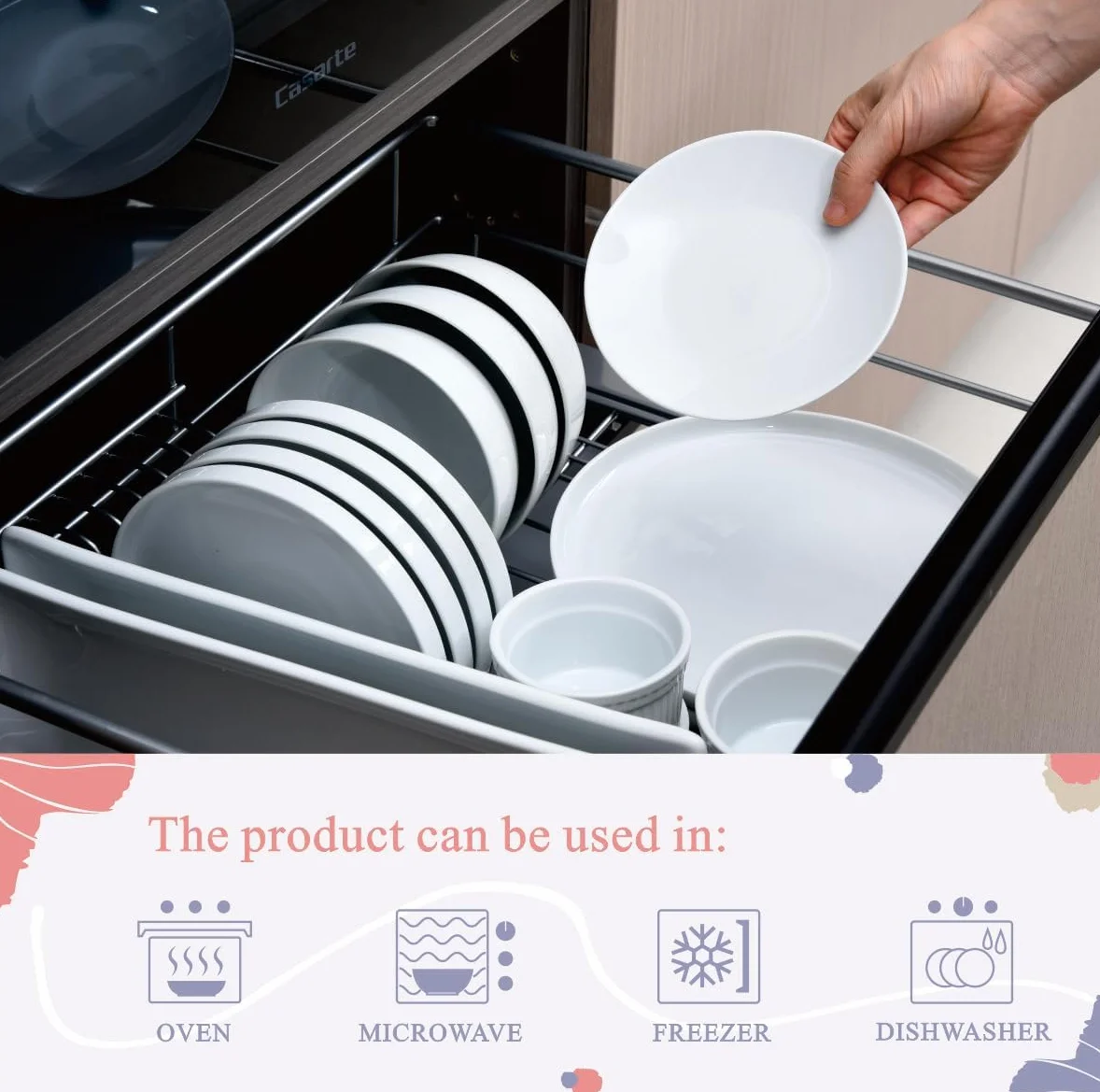 Miicol Piattini da dessert, Piattini per torta in ceramica da 15 cm, Piatti per colazione bianchi, Mini piatti di porcellana, Per servire torta, pane, insalata, snack, Set di 6 pezzi