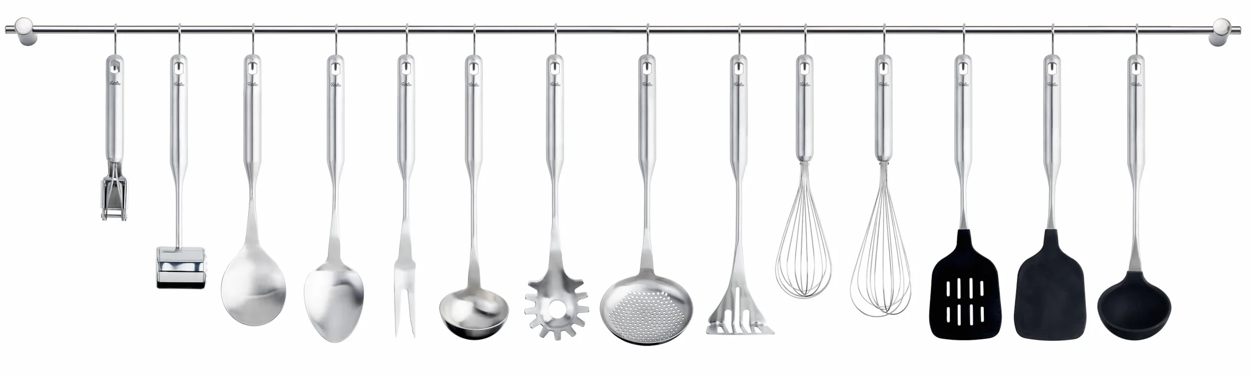 Fissler Cazzuola essenziale in silicone con manico in acciaio inox (38 cm) per salsa, mestolo, con occhiello per appenderla, lavabile in lavastoviglie