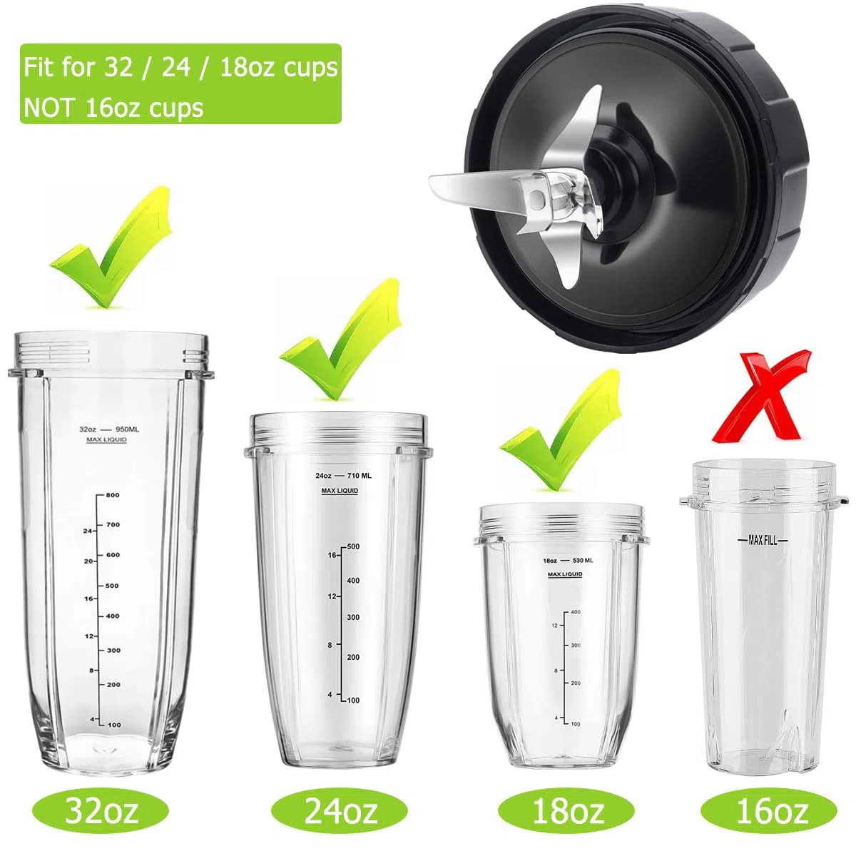 Lama di Ricambio per Ninja Frullatore, 7 Fins Lama Estrattore Compatibile con Ninja Robot da Cucina e Frullatore BN800EU BN750EU BN495EU BL450 BL451 BL480 BL481, Ninja Blender Accessorio