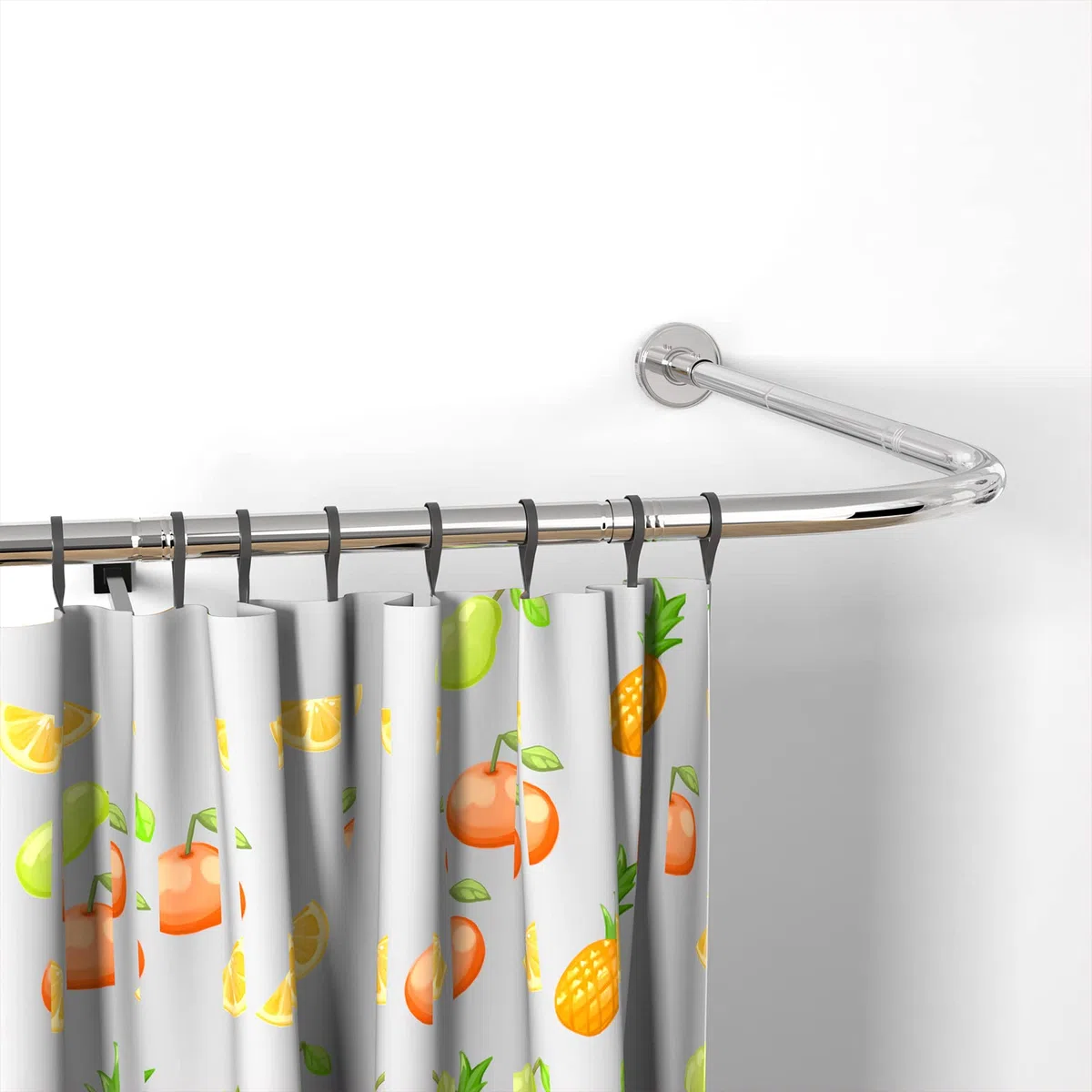 Asta per Tenda Doccia L Forma, Regolabile Bastone Tenda Doccia Angolare in Acciaio Inox, 75x170 cm Tubo Tenda Doccia con Inox Anelli, per Vasca da Bagno Bagno Spogliatoio Armadio, Forata