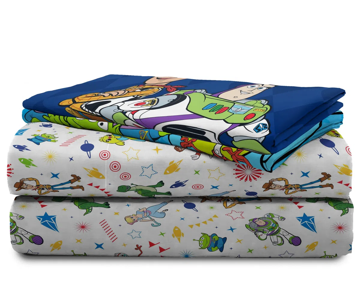 Disney Toy Story Buzz & Woody - Set di 4 lenzuola super morbide e accoglienti per bambini – lenzuola in microfibra resistente allo scolorimento (prodotto ufficiale Disney)