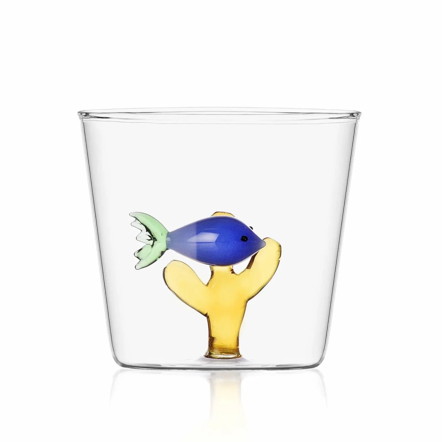 Ichendorf Vetro Set 6 Bicchieri da Acqua Decorati Marine Garden Pesce con Alga, 300 ml