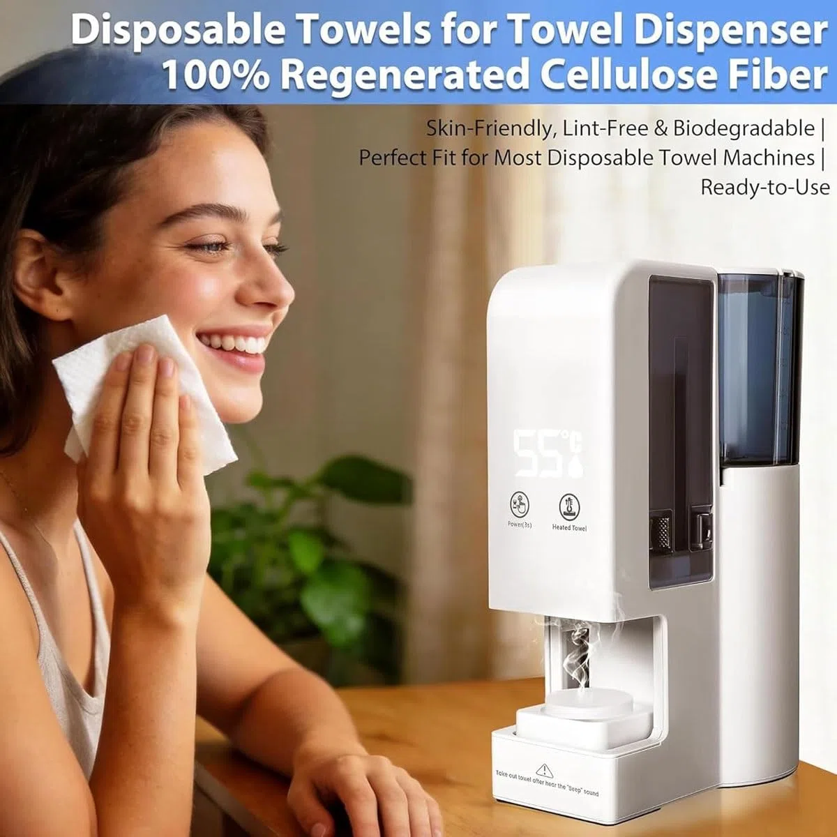 Dispenser Automatico di Asciugamani Caldi con Vapore, Macchina for Il Vapore di Asciugamani for Il Viso con 40 Asciugamani USA e Getta, scaldasalviette USA(40 Towels)