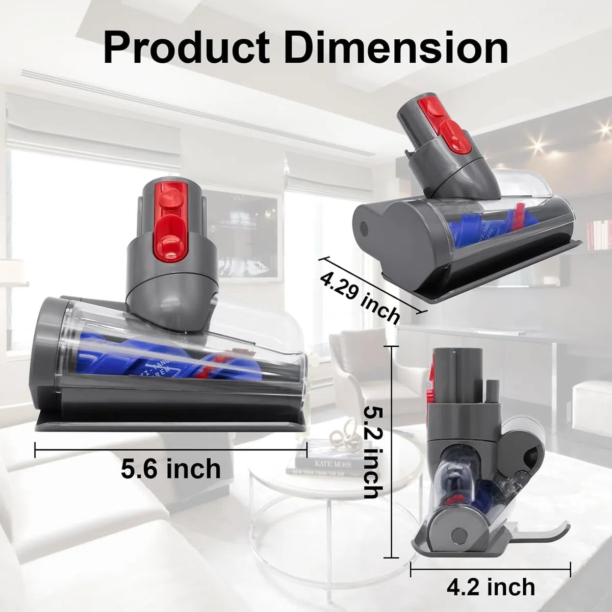 Mini Spazzola Turbo senza Peli Compatibile con Aspirapolvere V7 V8 V10 V11 V15 SV10 SV11 SV12 SV14, Ideale per Pulire Divani, Cestini per Animali, Materassi, Scale
