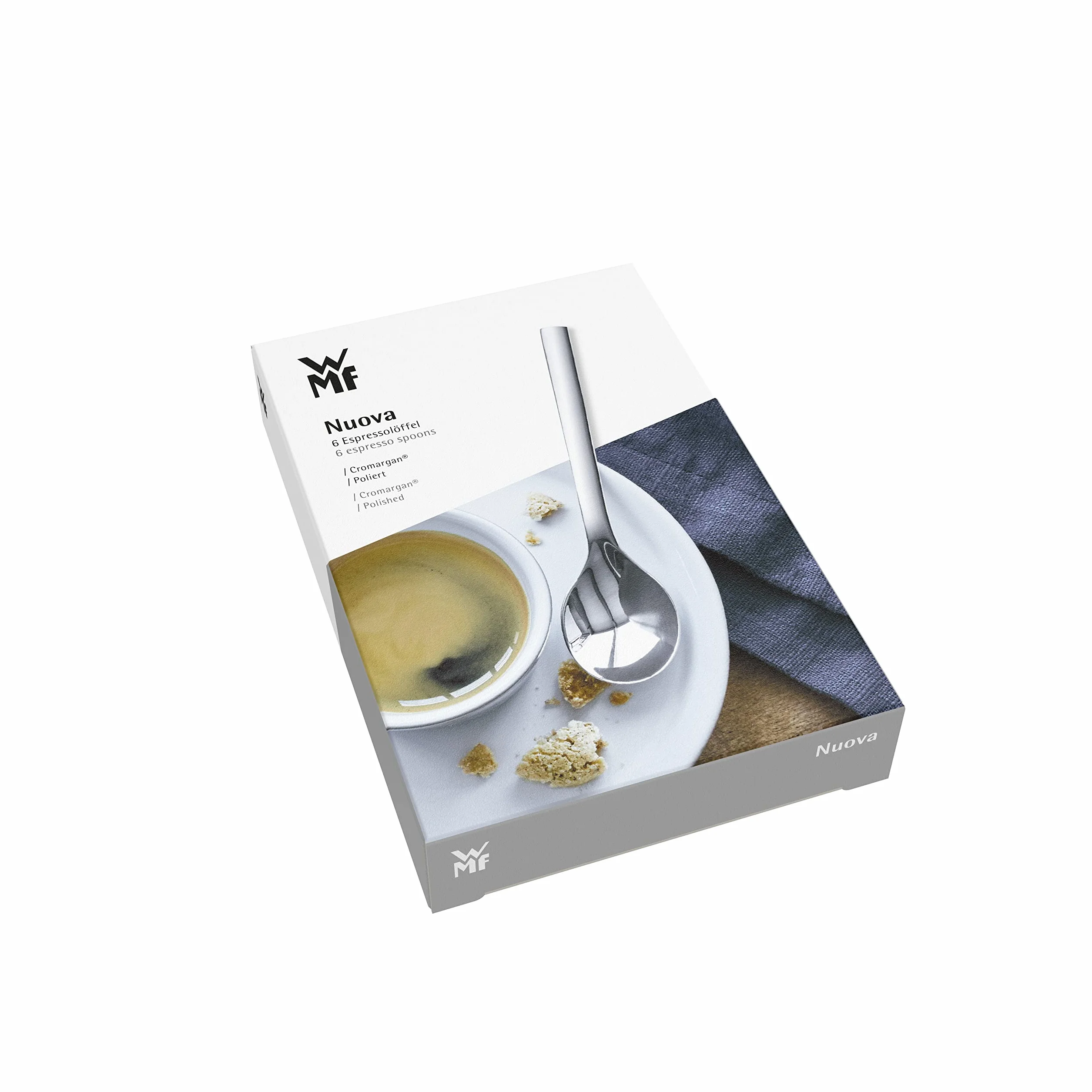 WMF Set di 6 cucchiaini da caffè Nuova, 11 cm, acciaio inossidabile Cromargan lucido, lavabile in lavastoviglie
