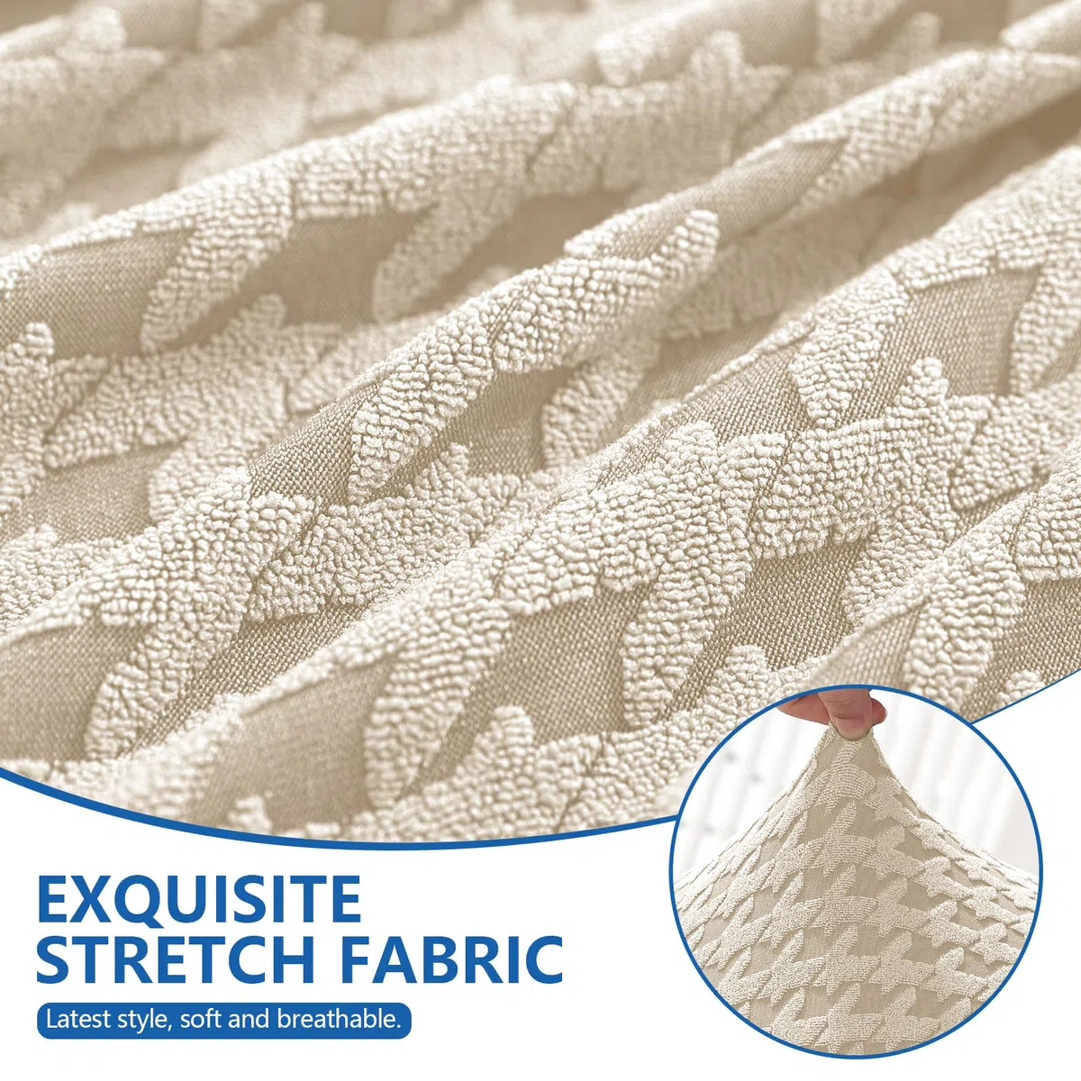 YSTELLAA Coprisedie Con Schienale 4 Pezzi, Elasticizzato Copri Sedie Soggiorno Cucina, Fodere Coprisedie Universale per Sala da Pranzo, Moderno Coprisedia Lavabile Estraibile, Beige