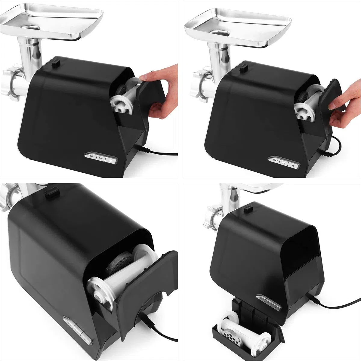 Tritacarne Elettrico Professionale 2000W con Insaccatrice e Accessorio Biscotti | Macina Carne con 3 Dischi per Carne Macinata, Salsicce, Kibbe e Biscotti - Qualità Professionale per Casa