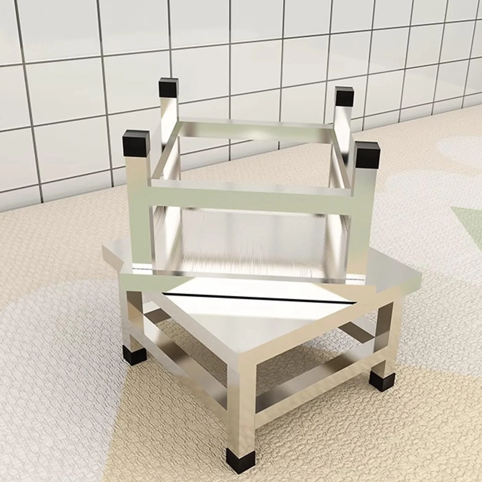 Base rialzata in acciaio HeavyDu, per vasi da fiori, 30 x 30 x 20 cm, ideale per esposizione di magazzini domestici